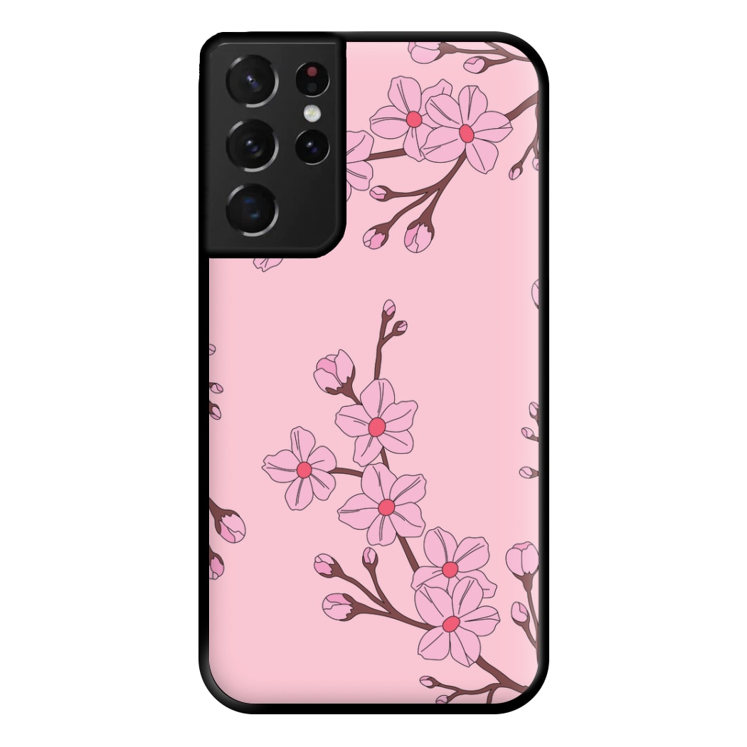 Cherry Blossom Pattern Phone Case for Galaxy S21 Ultra