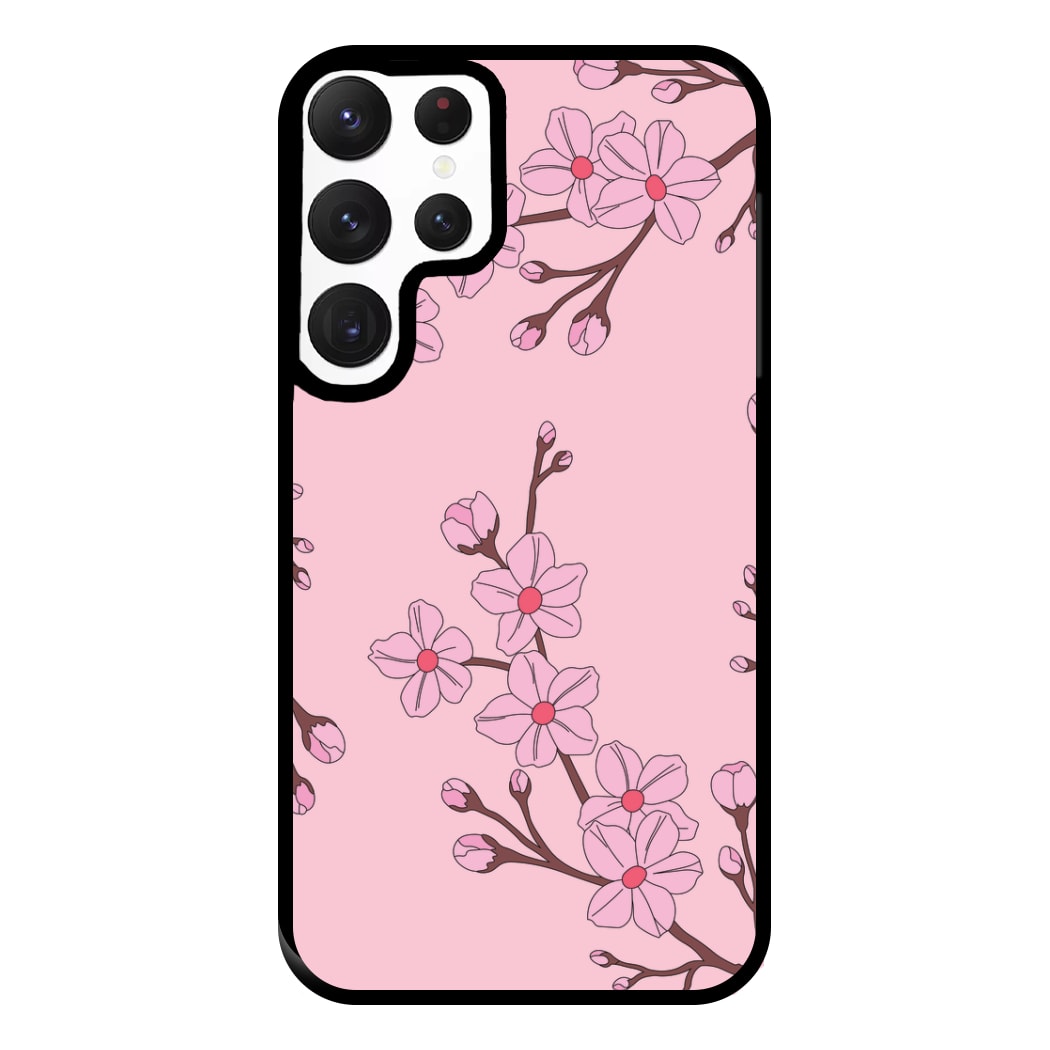 Cherry Blossom Pattern Phone Case for Galaxy S22 Ultra