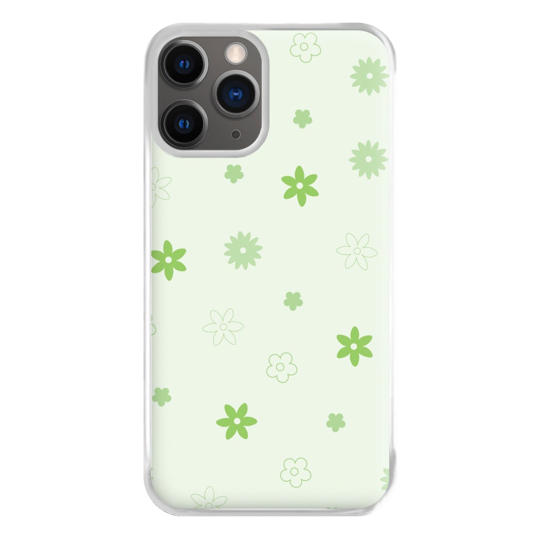 Flower Types Pattern Green Phone Case for iPhone 12 Pro Max