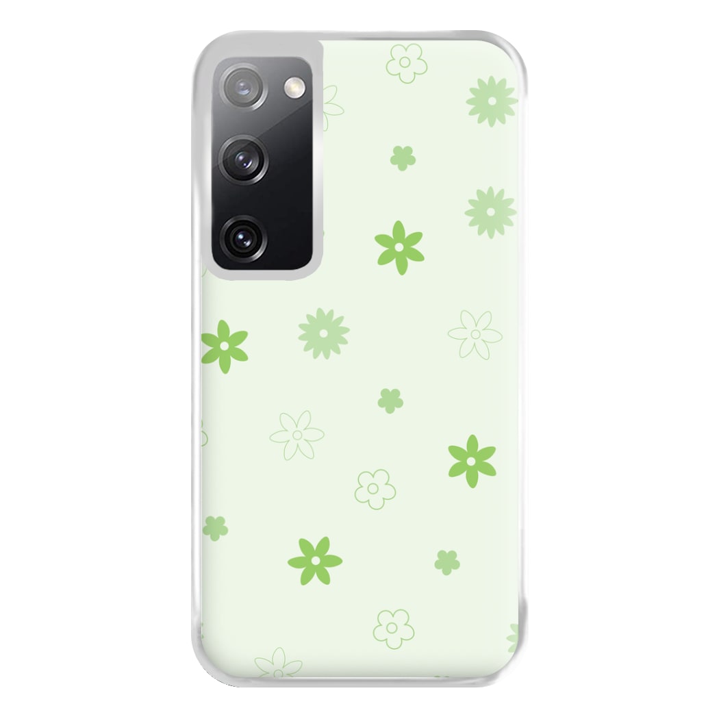 Flower Types Pattern Green Phone Case for Galaxy S20