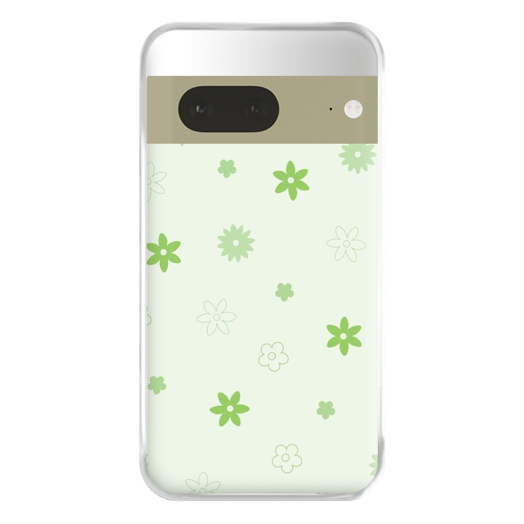 Flower Types Pattern Green Phone Case for Google Pixel 7a
