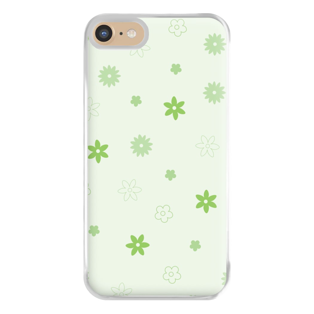 Flower Types Pattern Green Phone Case for iPhone 6 / 7 / 8 / SE