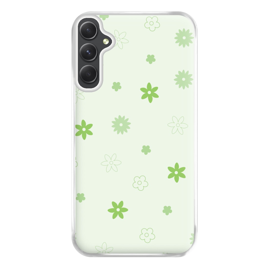 Flower Types Pattern Green Phone Case for Galaxy A14