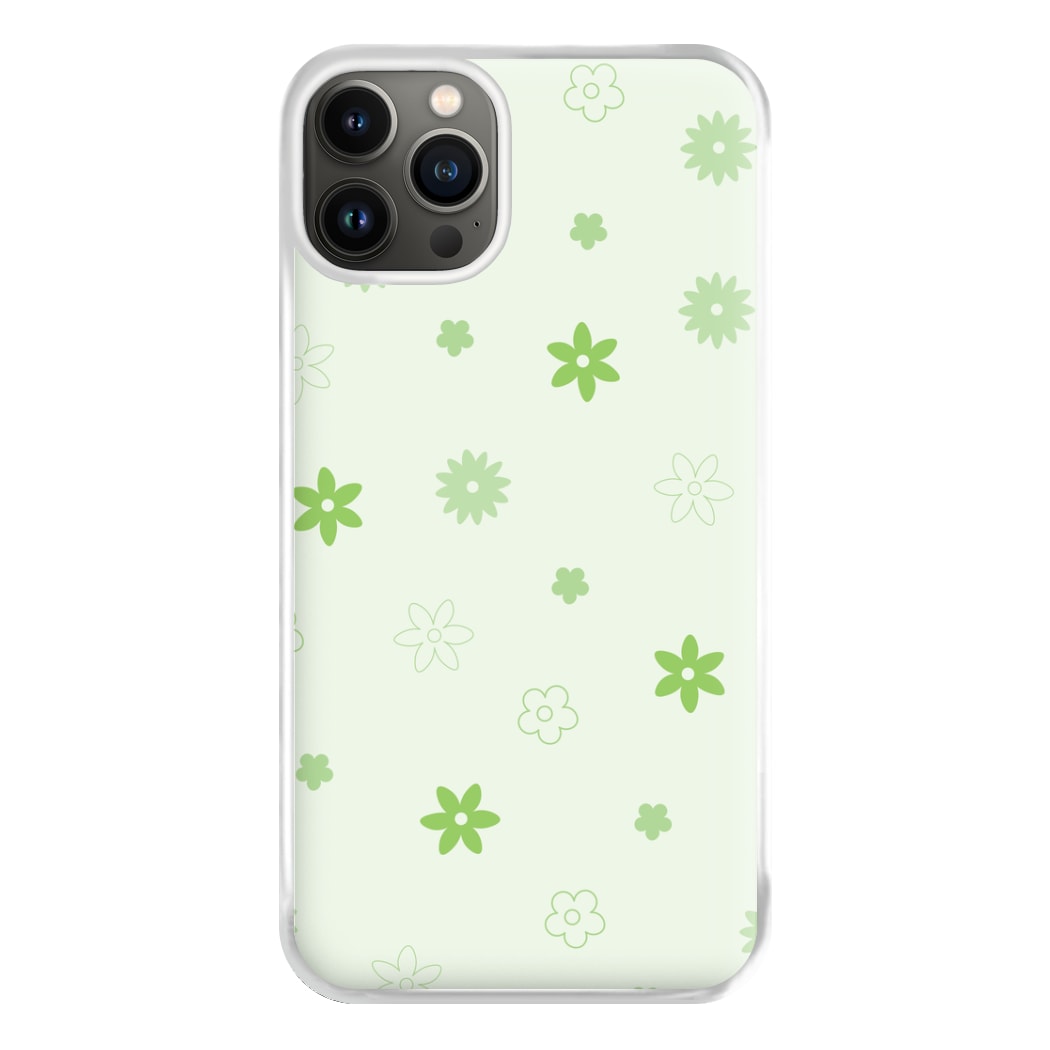 Flower Types Pattern Green Phone Case for iPhone 13
