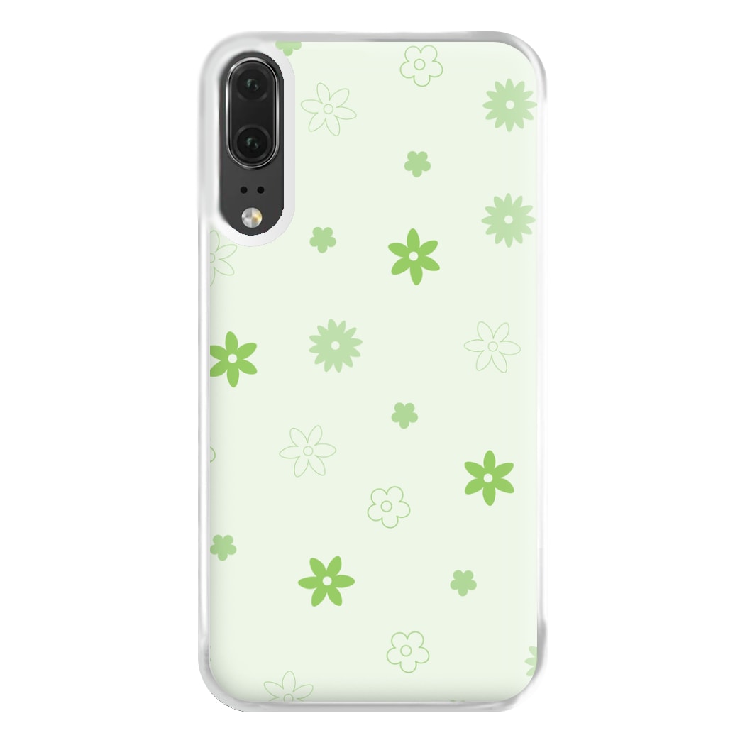Flower Types Pattern Green Phone Case for Huawei P20