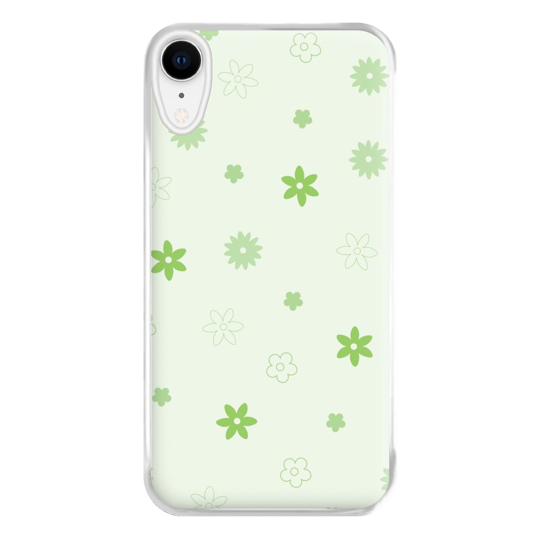 Flower Types Pattern Green Phone Case for iPhone XR