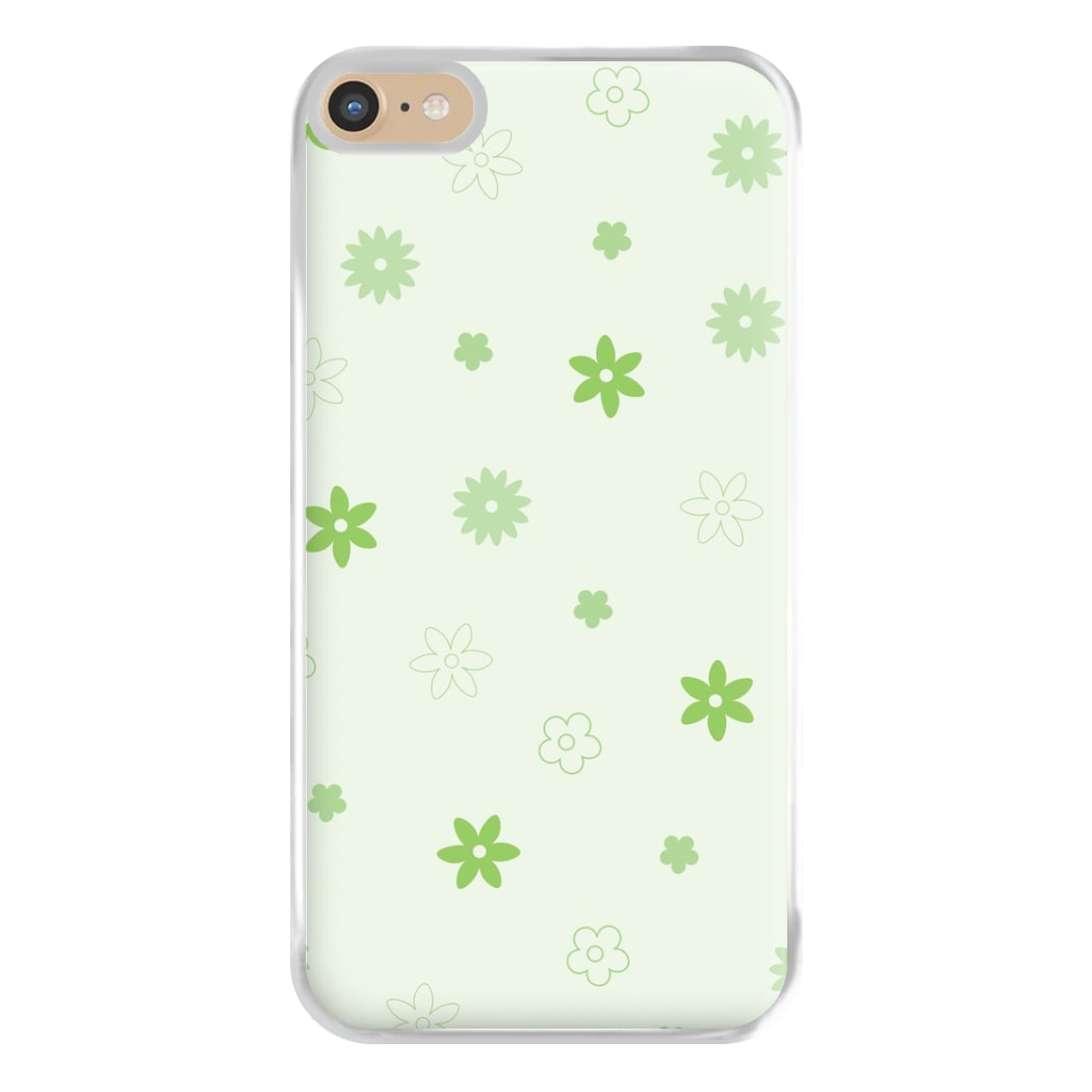 Flower Types Pattern Green Phone Case for iPhone 6 Plus / 7 Plus / 8 Plus