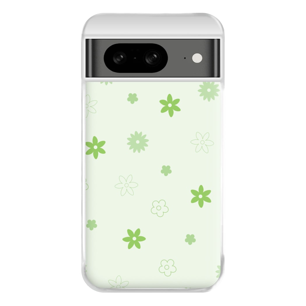 Flower Types Pattern Green Phone Case for Google Pixel 8