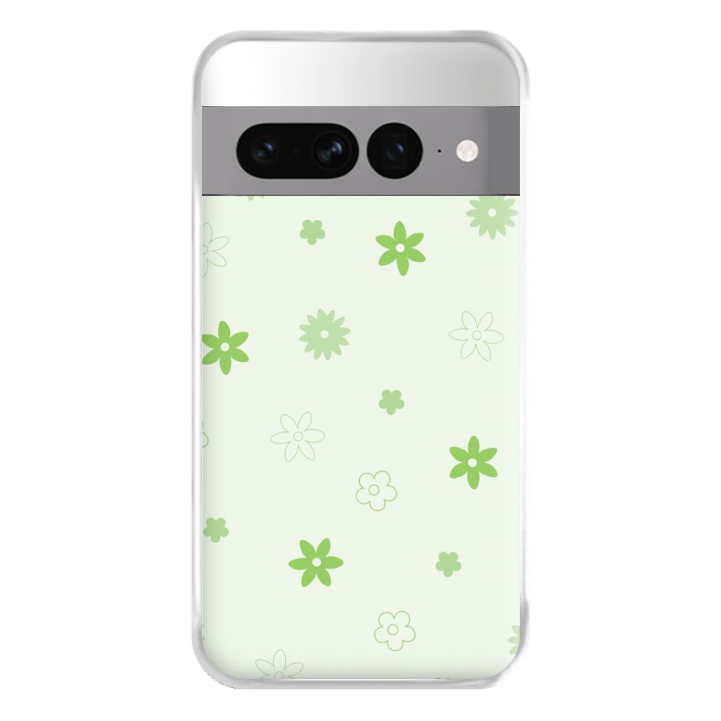 Flower Types Pattern Green Phone Case for Google Pixel 7 Pro