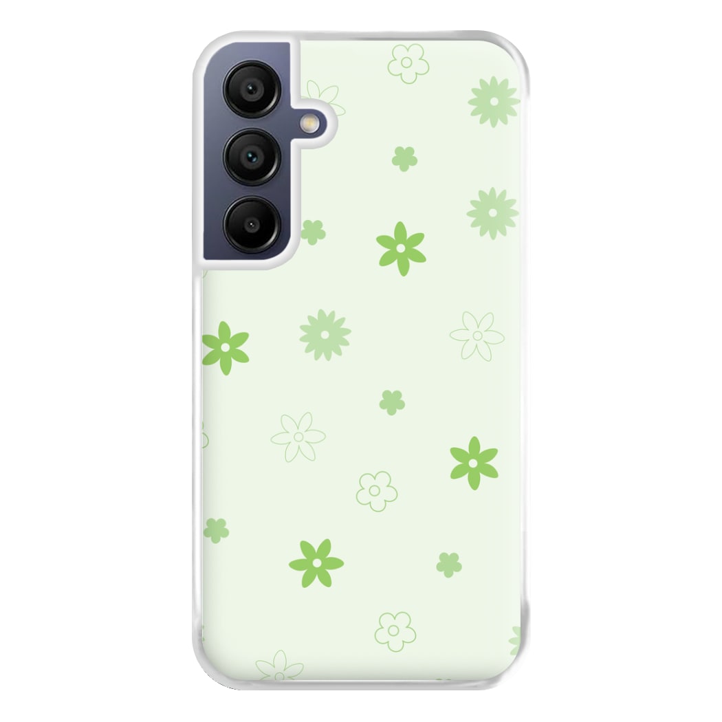 Flower Types Pattern Green Phone Case for Galaxy A16