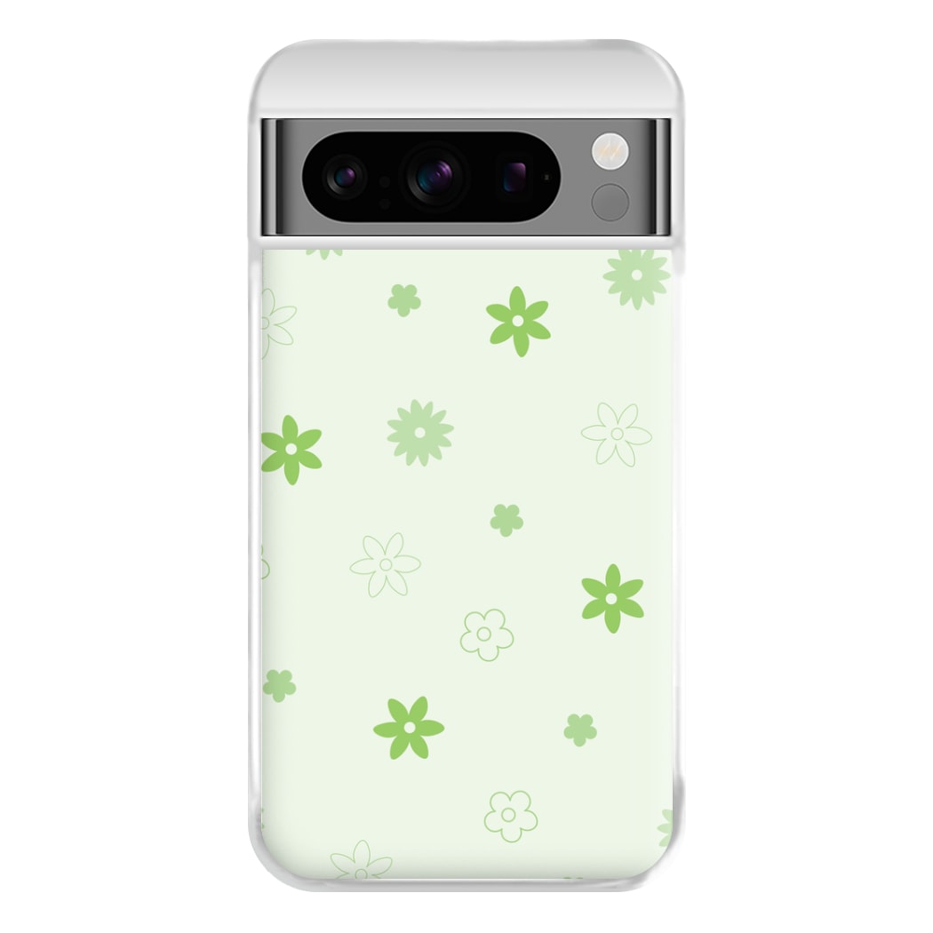 Flower Types Pattern Green Phone Case for Google Pixel 8 Pro