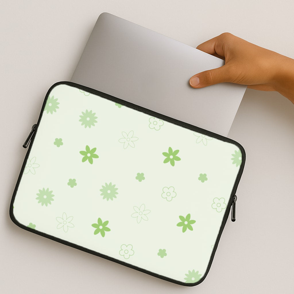 Flower Types Pattern Green MacBook Case