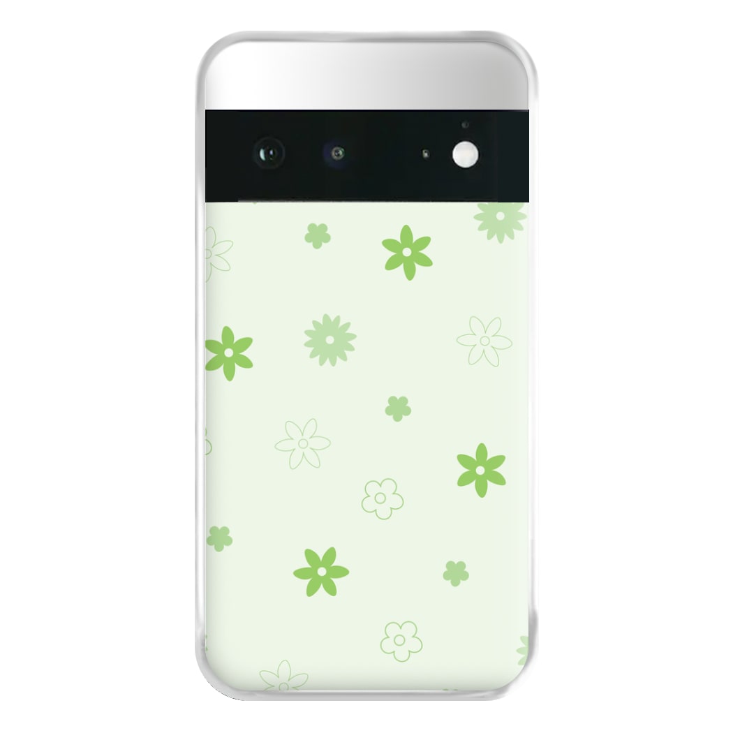 Flower Types Pattern Green Phone Case for Google Pixel 6a
