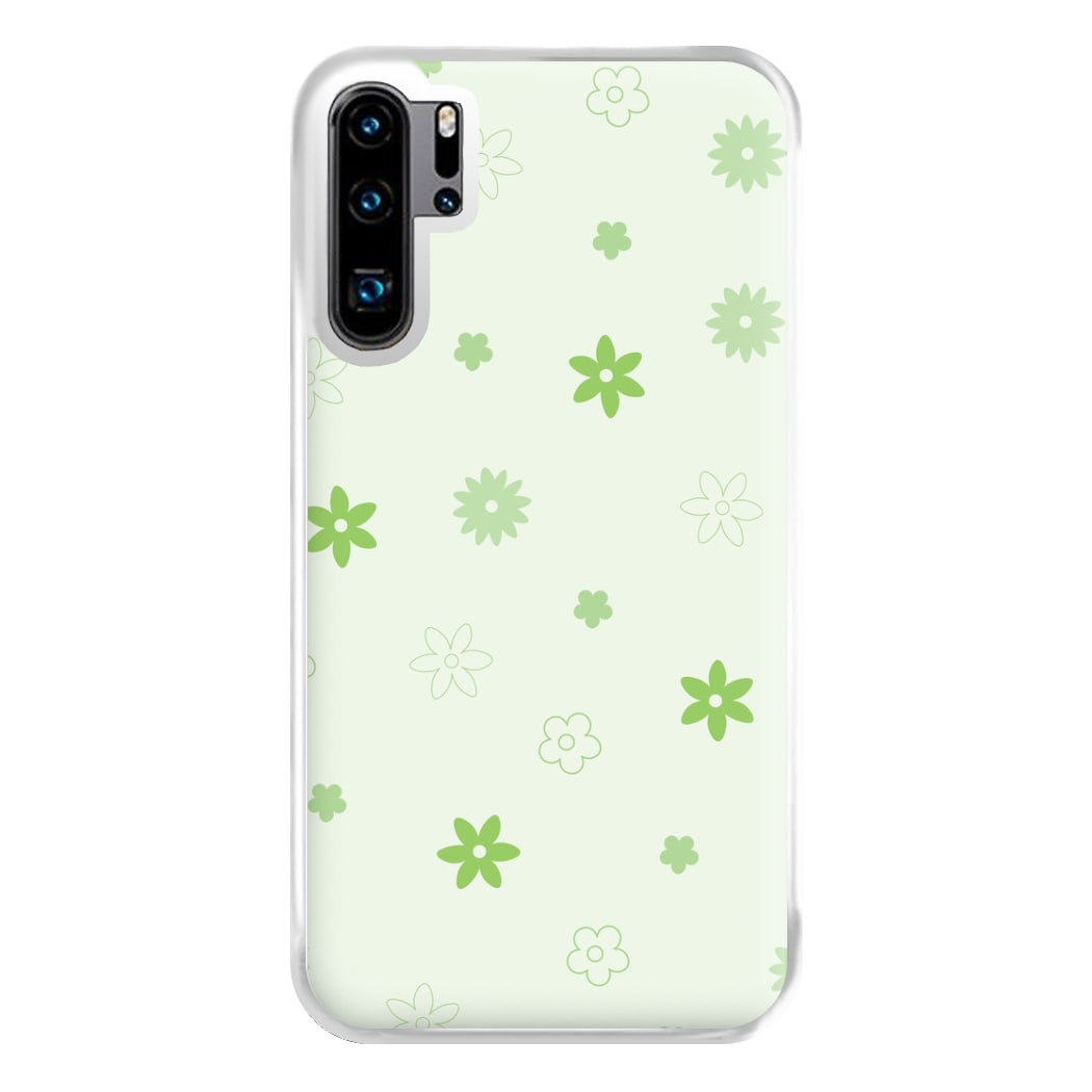 Flower Types Pattern Green Phone Case for Huawei P30 Pro
