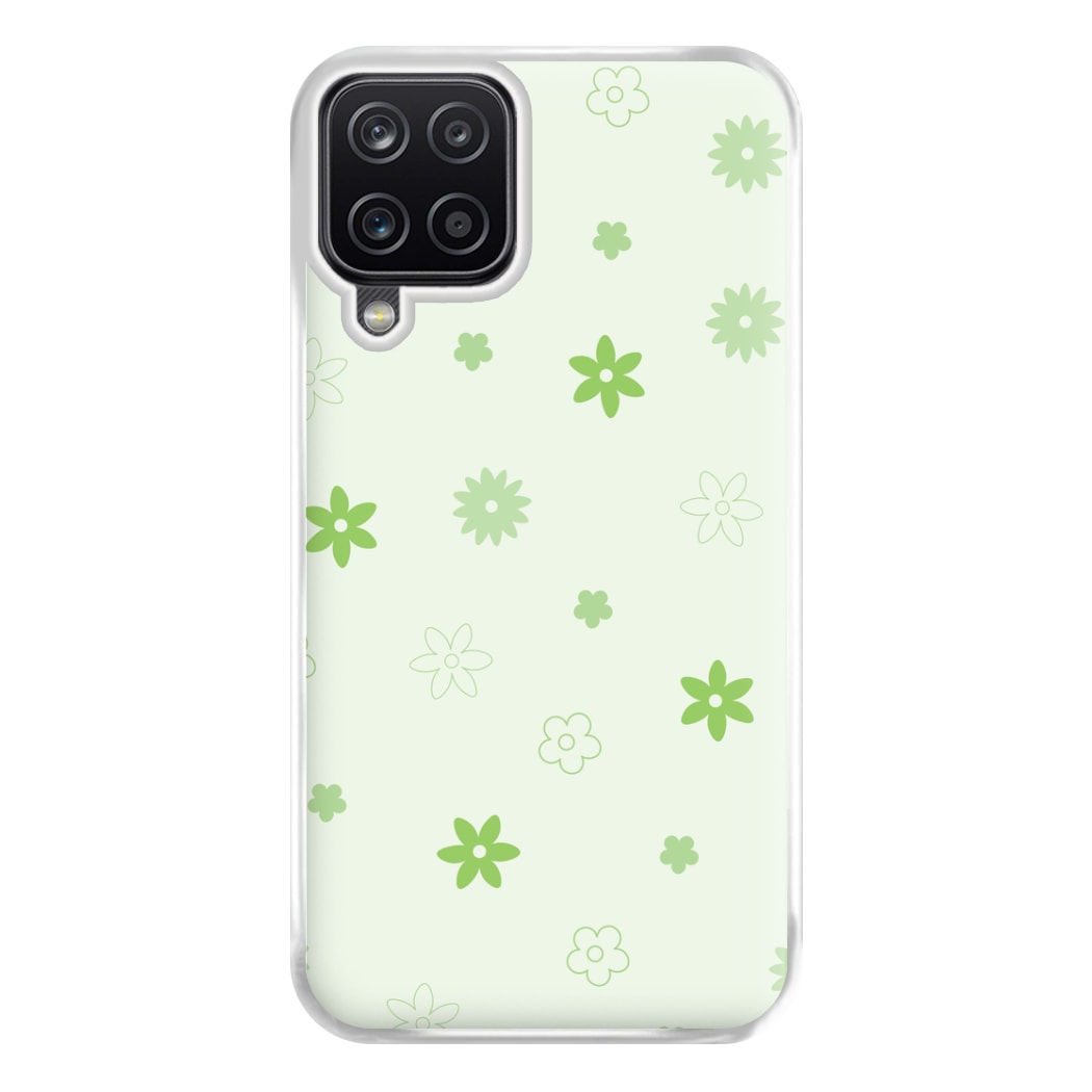 Flower Types Pattern Green Phone Case for Galaxy A12