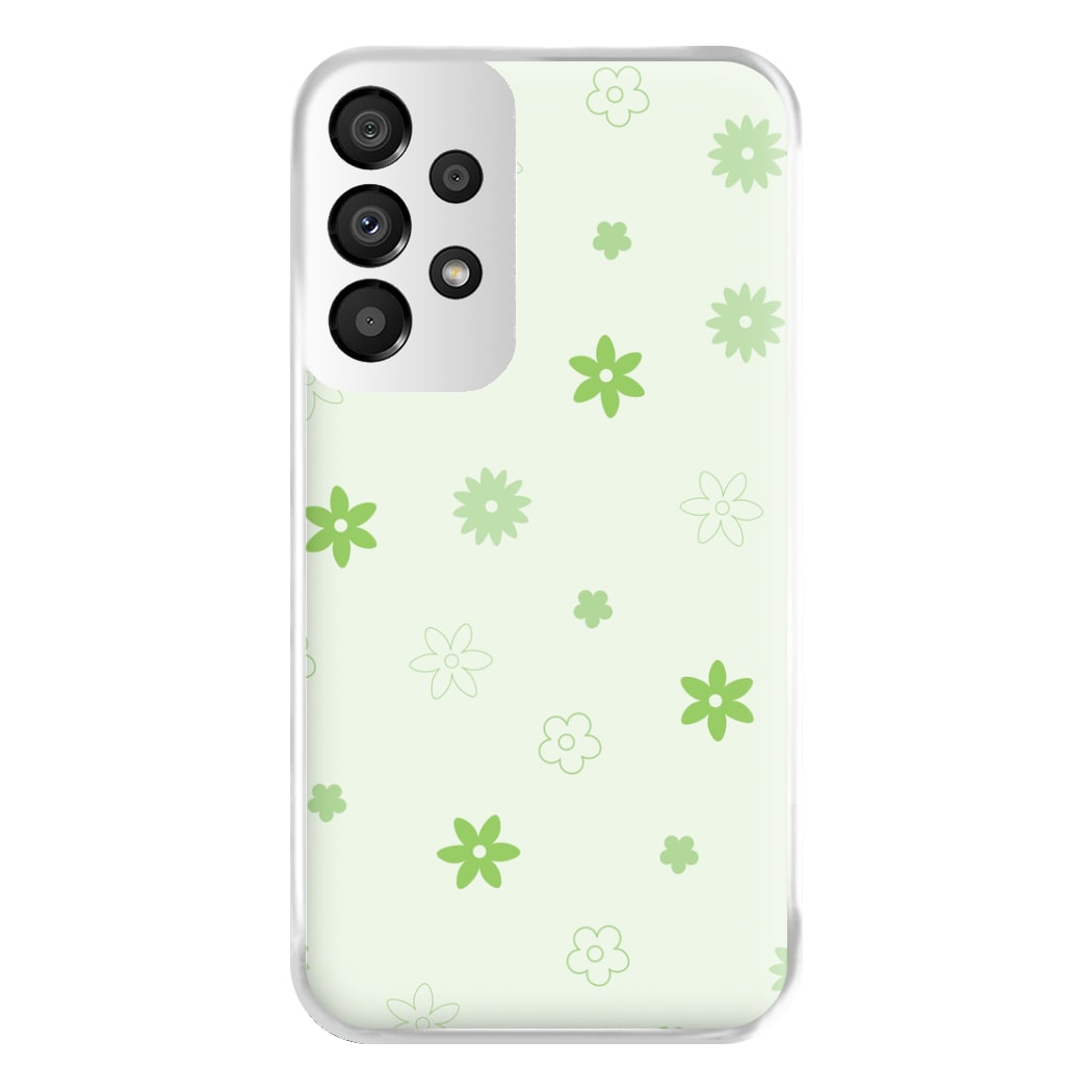 Flower Types Pattern Green Phone Case for Galaxy A33