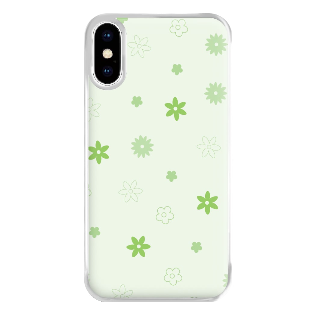 Flower Types Pattern Green Phone Case for iPhone XS Max