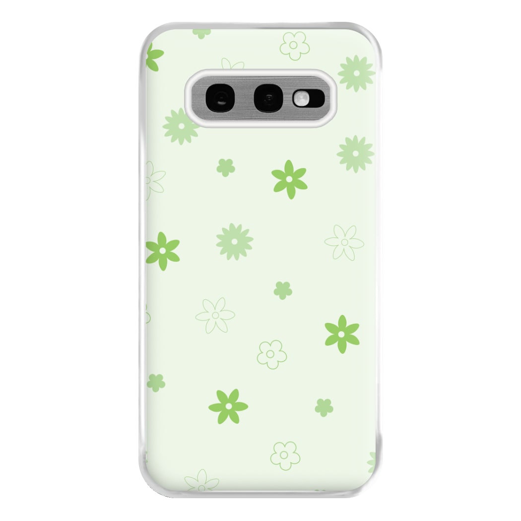 Flower Types Pattern Green Phone Case for Galaxy S10e