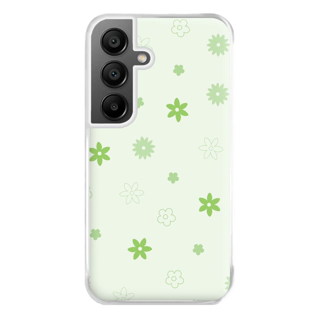 Flower Types Pattern Green Phone Case for Galaxy A56
