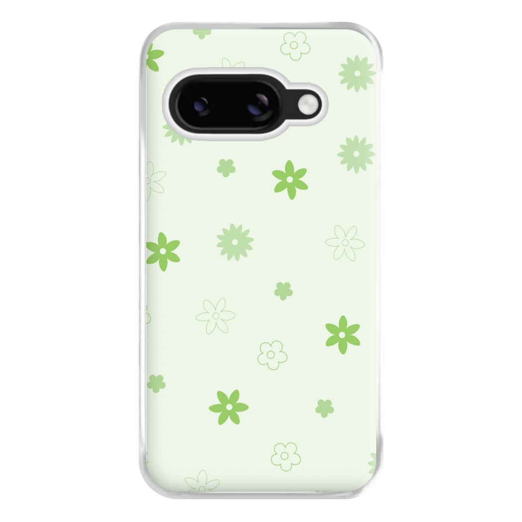 Flower Types Pattern Green Phone Case for Google Pixel 8a