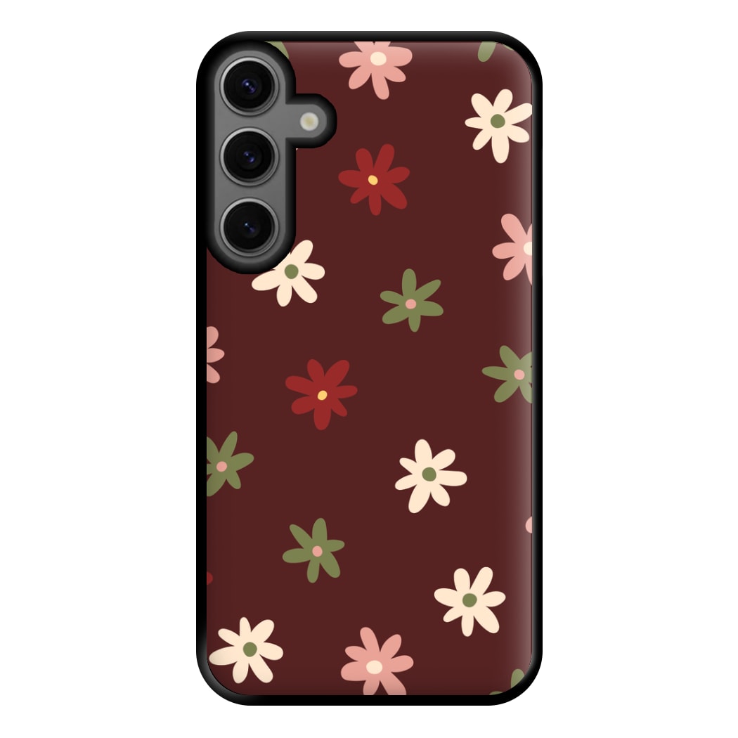 Dark Whimsical Flower Pattern Phone Case for Galaxy S23FE
