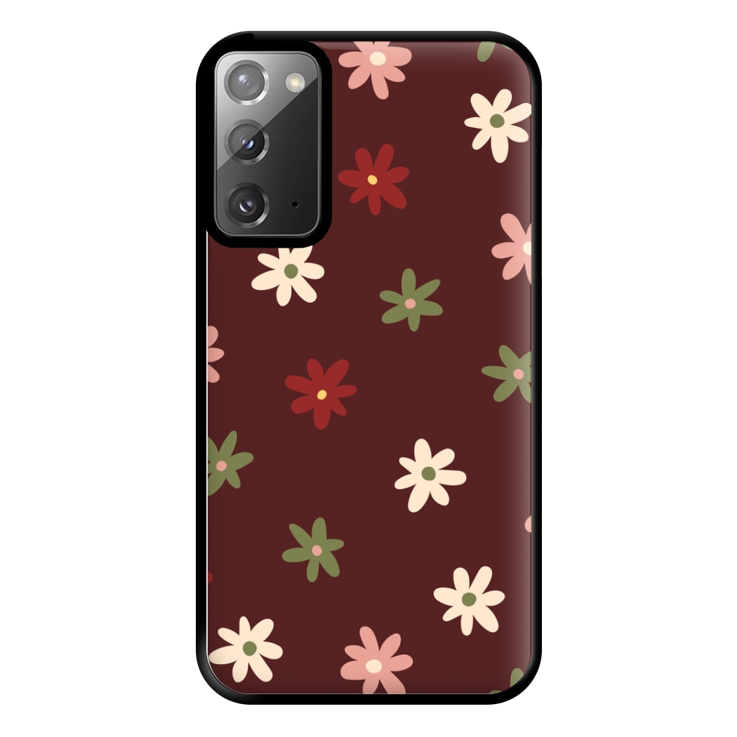 Dark Whimsical Flower Pattern Phone Case for Galaxy Note 20 Ultra