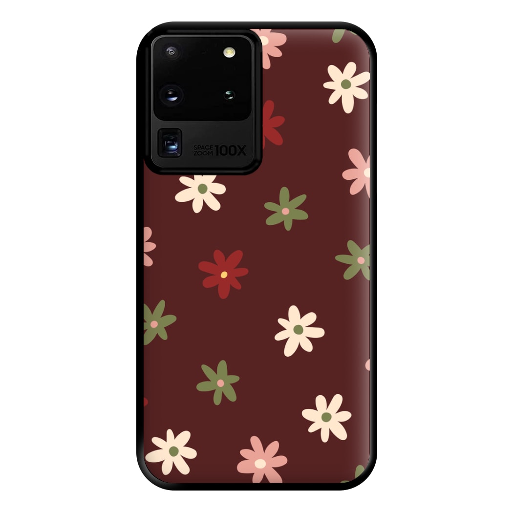 Dark Whimsical Flower Pattern Phone Case for Galaxy S20 Ultra