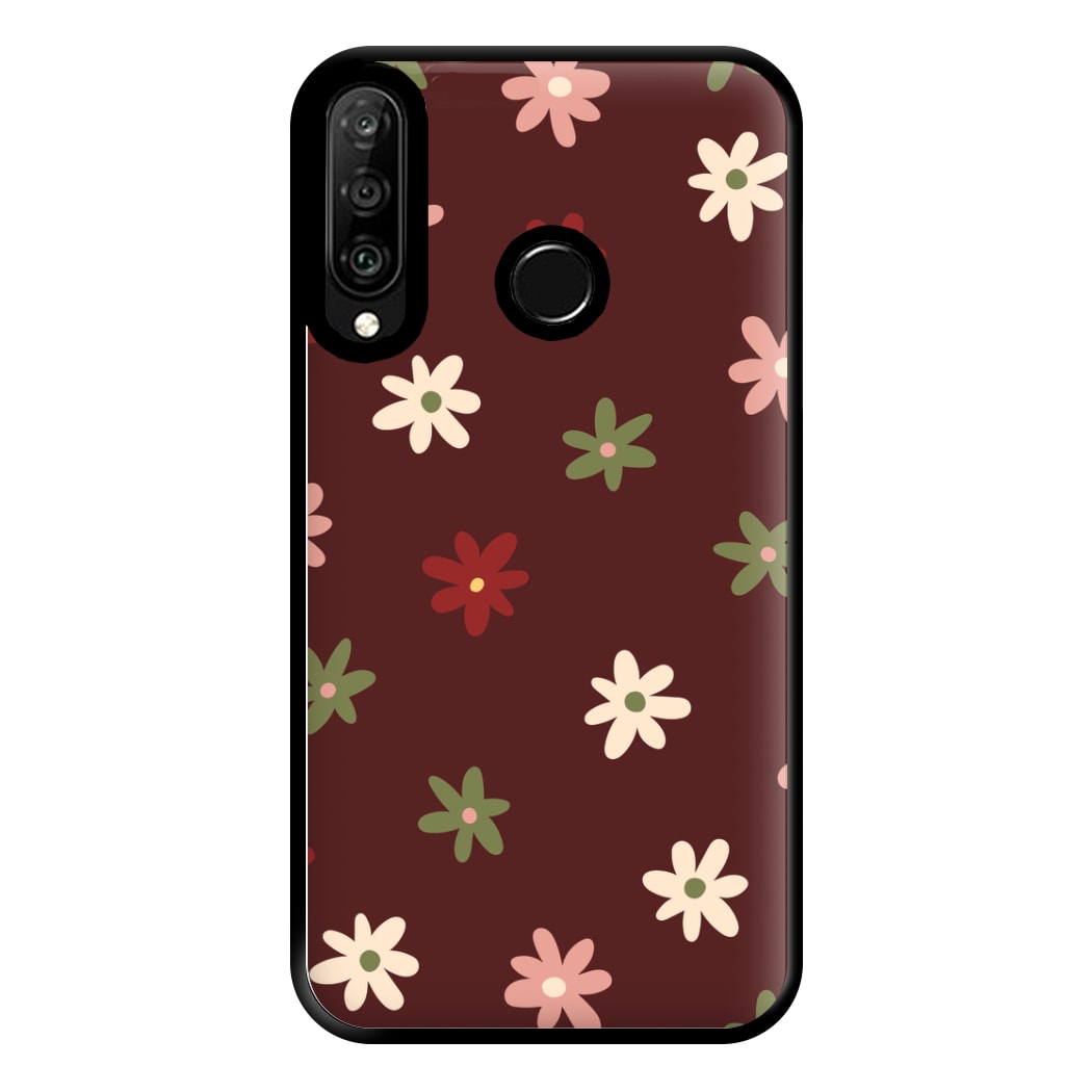 Dark Whimsical Flower Pattern Phone Case for Huawei P30 Lite