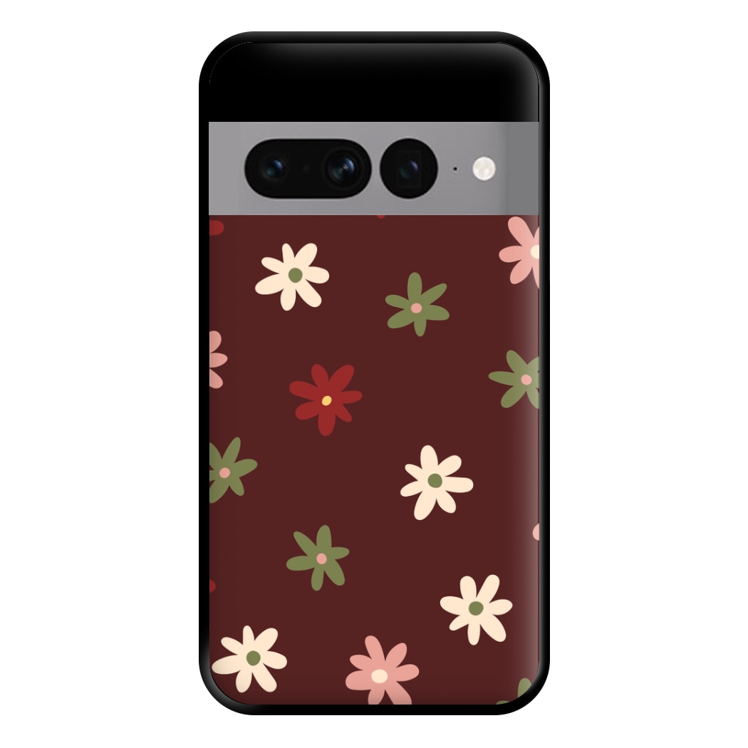 Dark Whimsical Flower Pattern Phone Case for Google Pixel 7 Pro