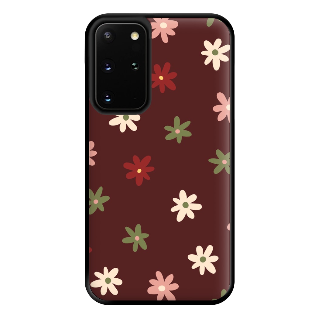 Dark Whimsical Flower Pattern Phone Case for Galaxy S20 Plus