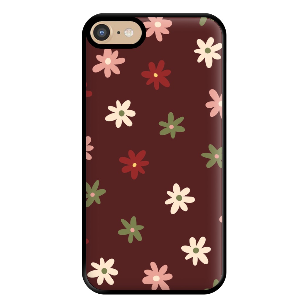 Dark Whimsical Flower Pattern Phone Case for iPhone 6 / 7 / 8 / SE