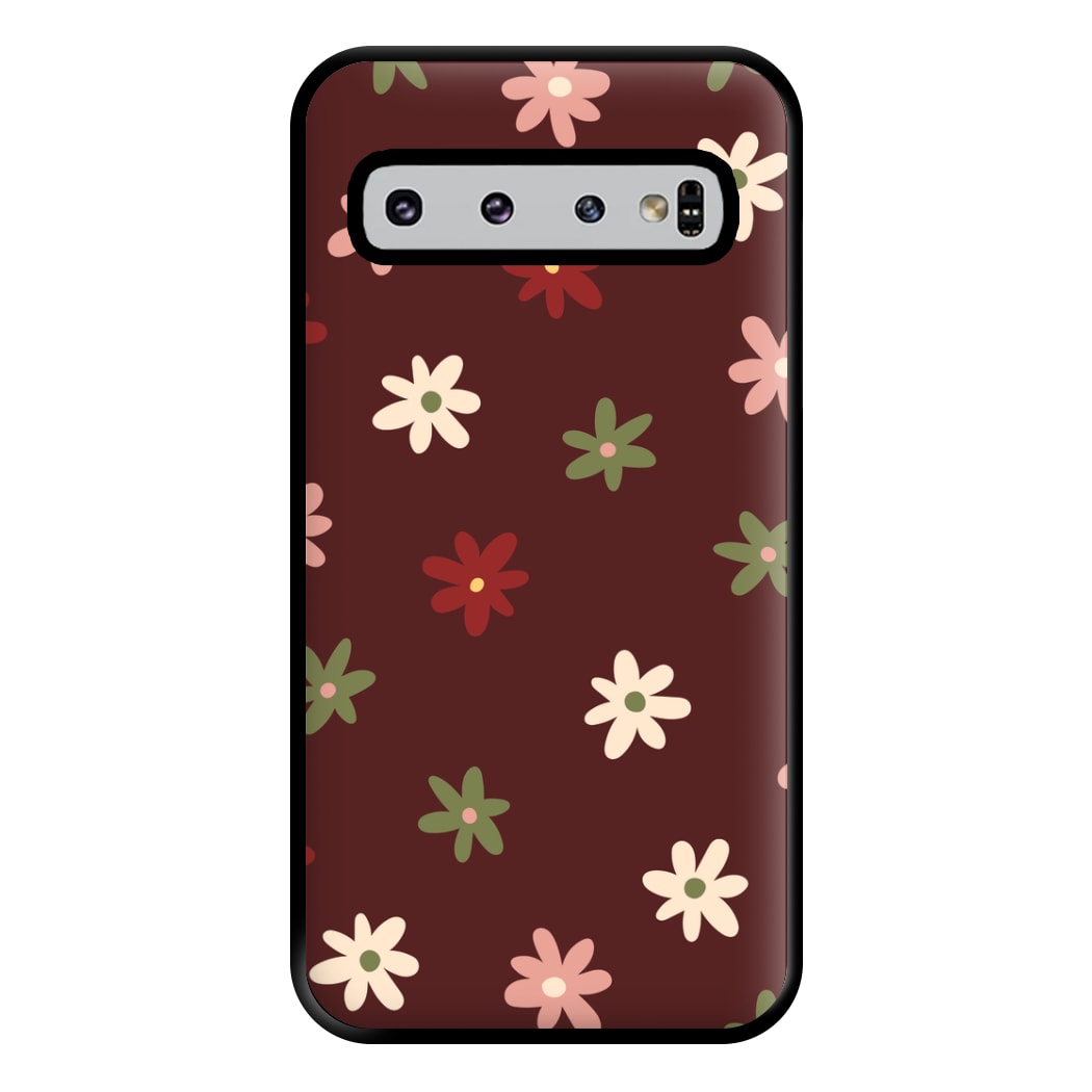 Dark Whimsical Flower Pattern Phone Case for Galaxy S10 Plus