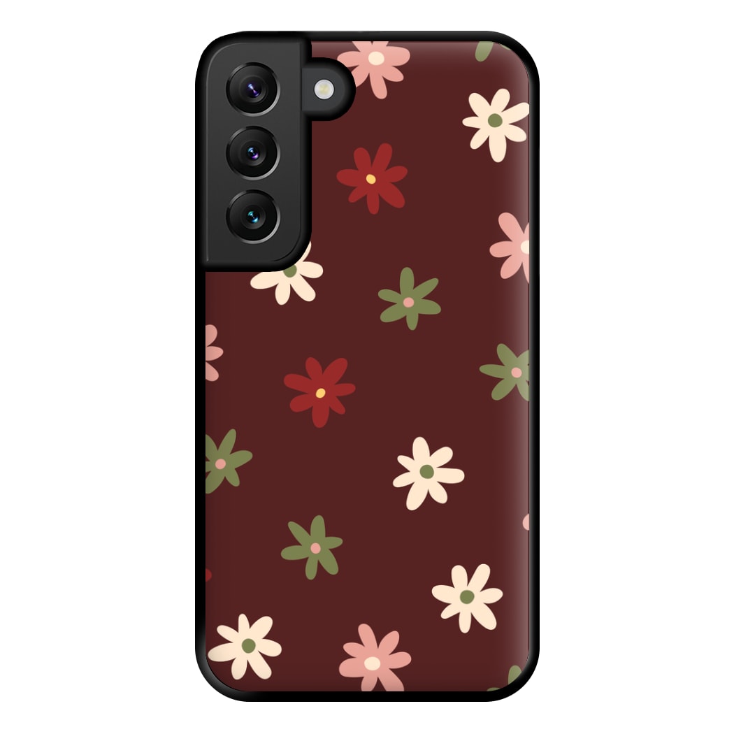 Dark Whimsical Flower Pattern Phone Case for Galaxy S22 Plus