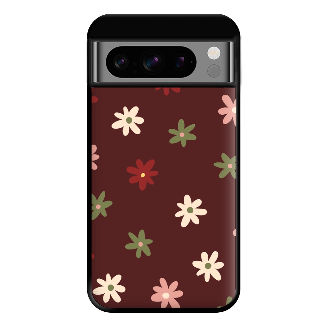 Dark Whimsical Flower Pattern Phone Case for Google Pixel 8 Pro