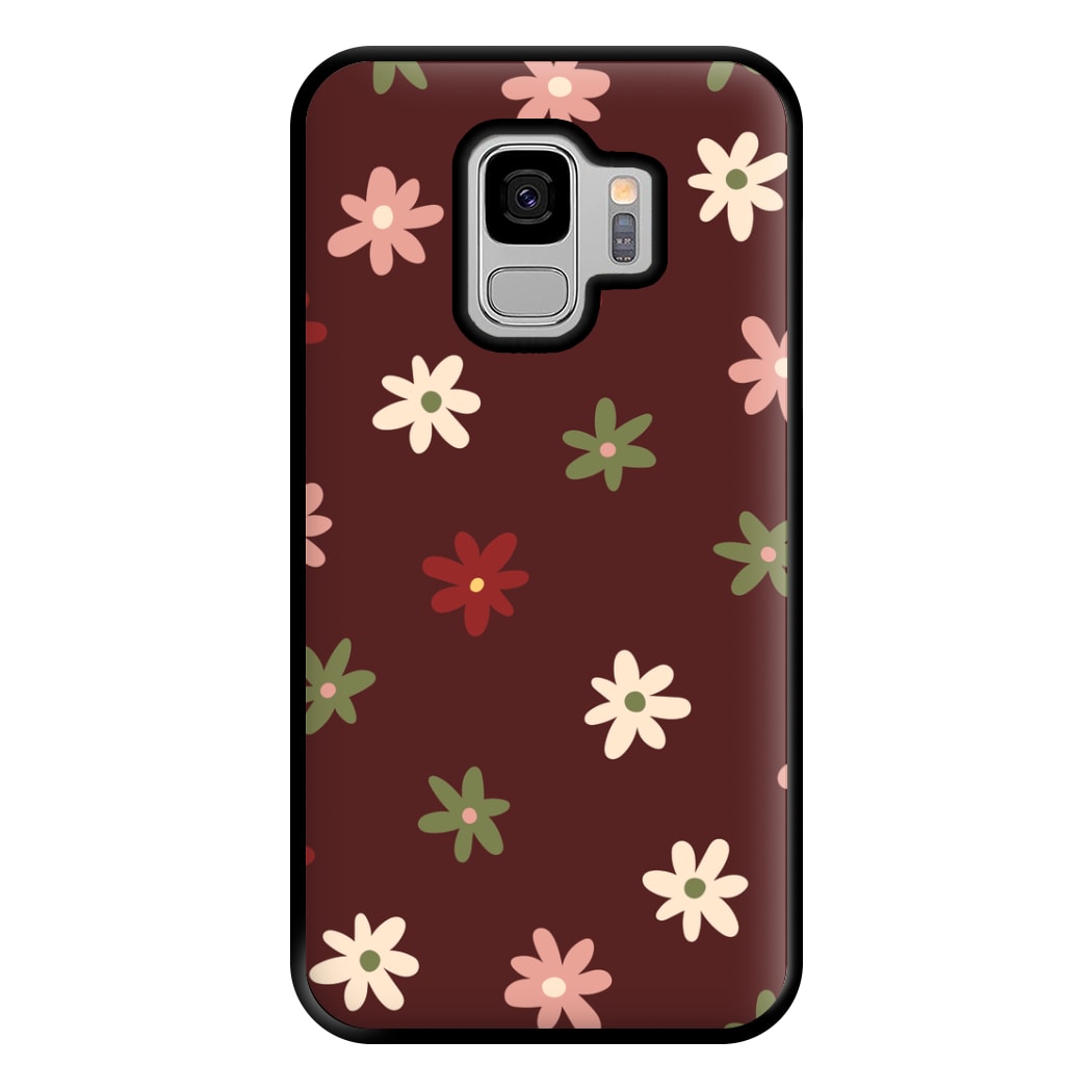 Dark Whimsical Flower Pattern Phone Case for Galaxy S9 Plus