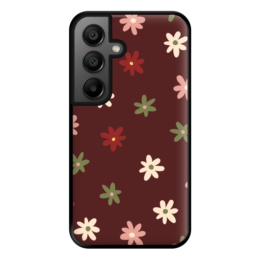 Dark Whimsical Flower Pattern Phone Case for Galaxy A56