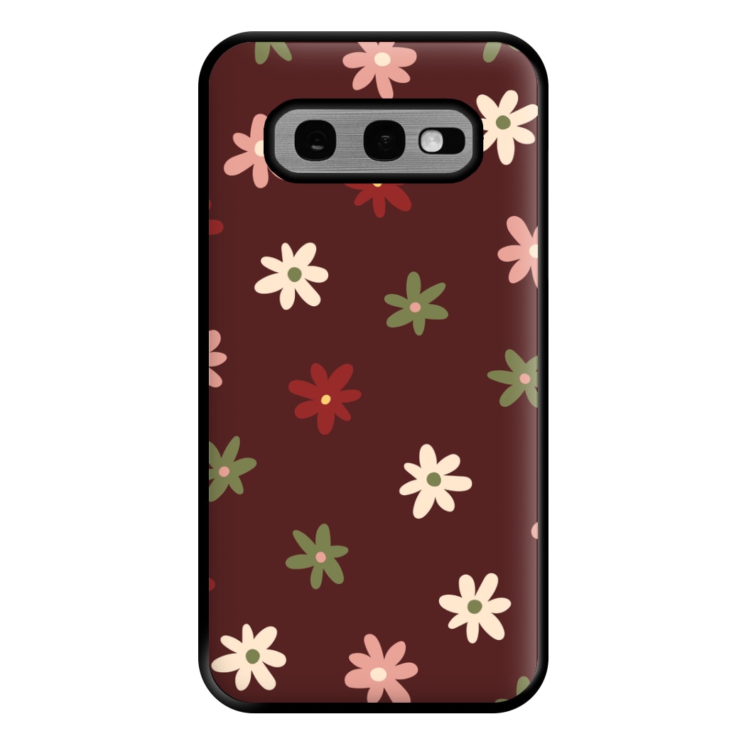 Dark Whimsical Flower Pattern Phone Case for Galaxy S10e