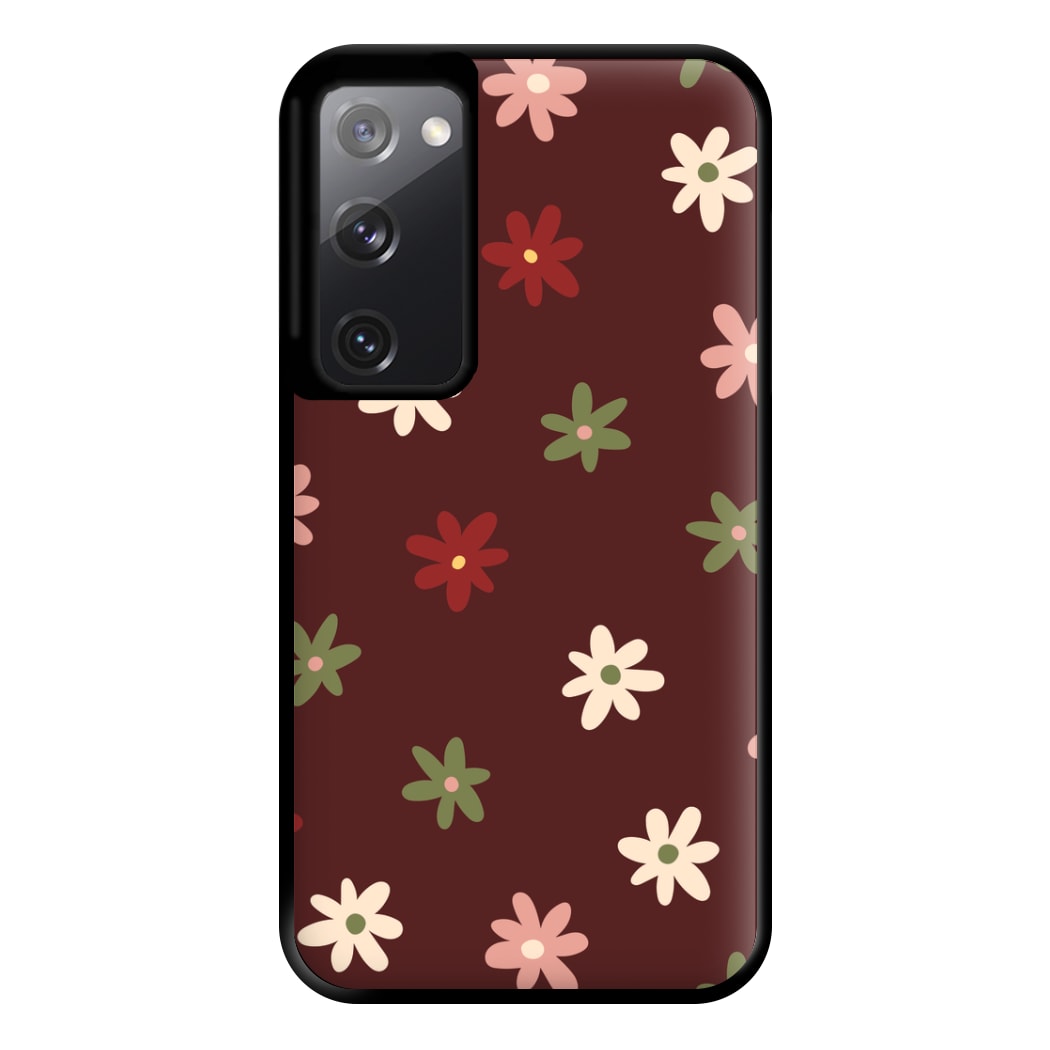 Dark Whimsical Flower Pattern Phone Case for Galaxy S20FE