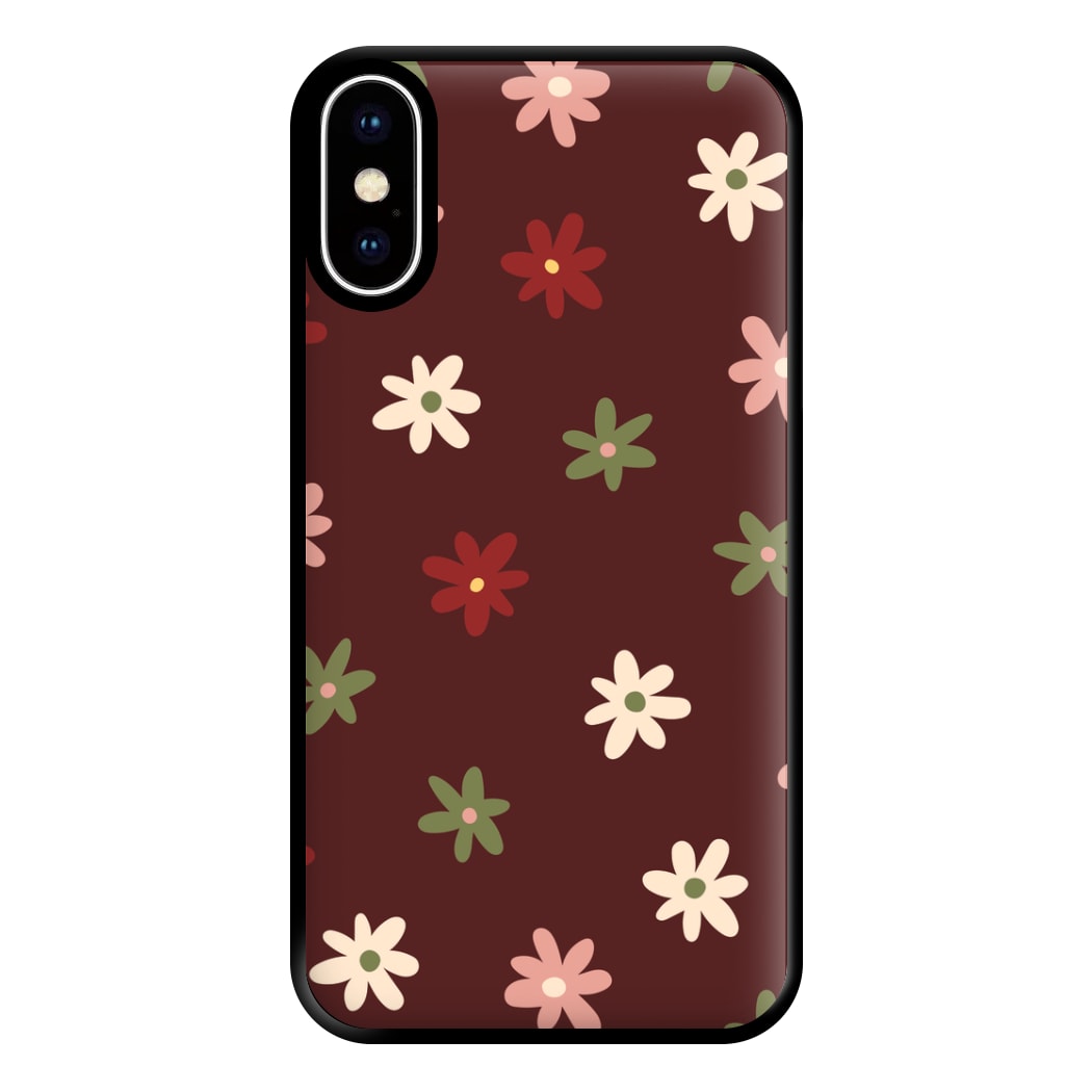 Dark Whimsical Flower Pattern Phone Case for iPhone XS Max