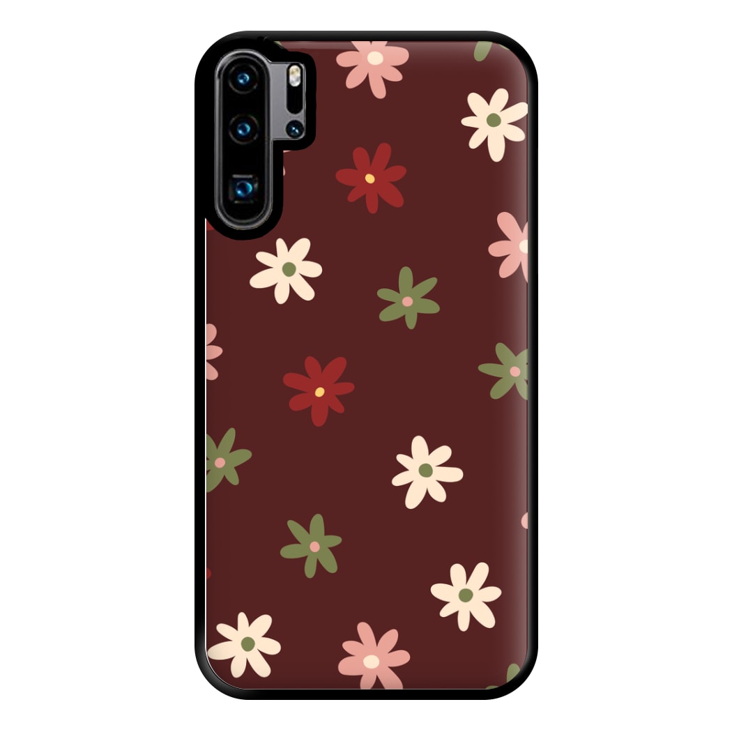 Dark Whimsical Flower Pattern Phone Case for Huawei P30 Pro