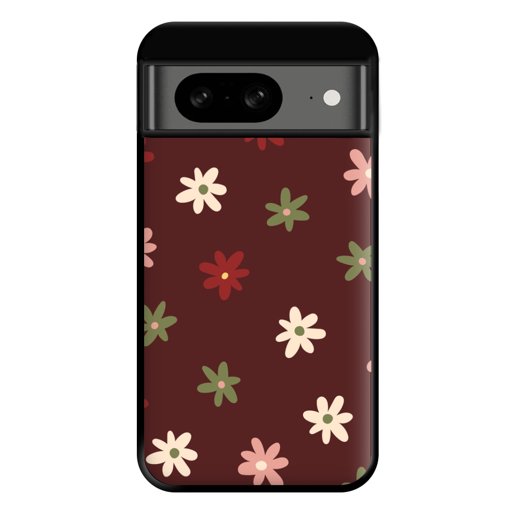 Dark Whimsical Flower Pattern Phone Case for Google Pixel 8