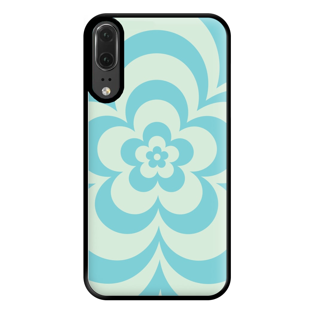 Teal Abstract Flower Pattern Phone Case for Huawei P20