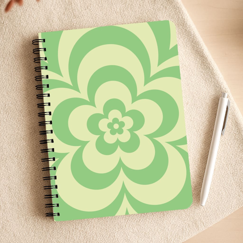 Green Abstract Flower Pattern Notepad