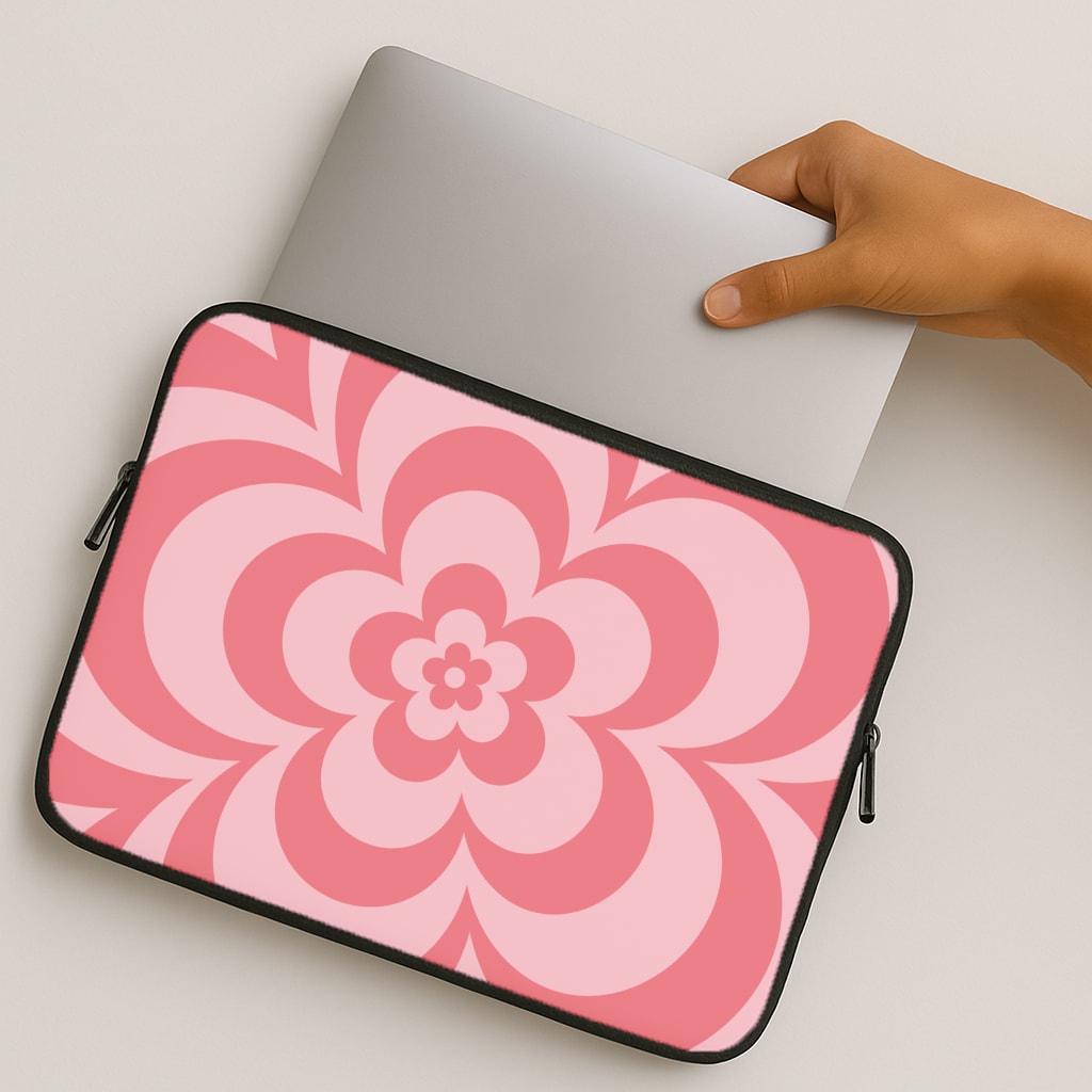 Pink Abstract Flower Pattern MacBook Case