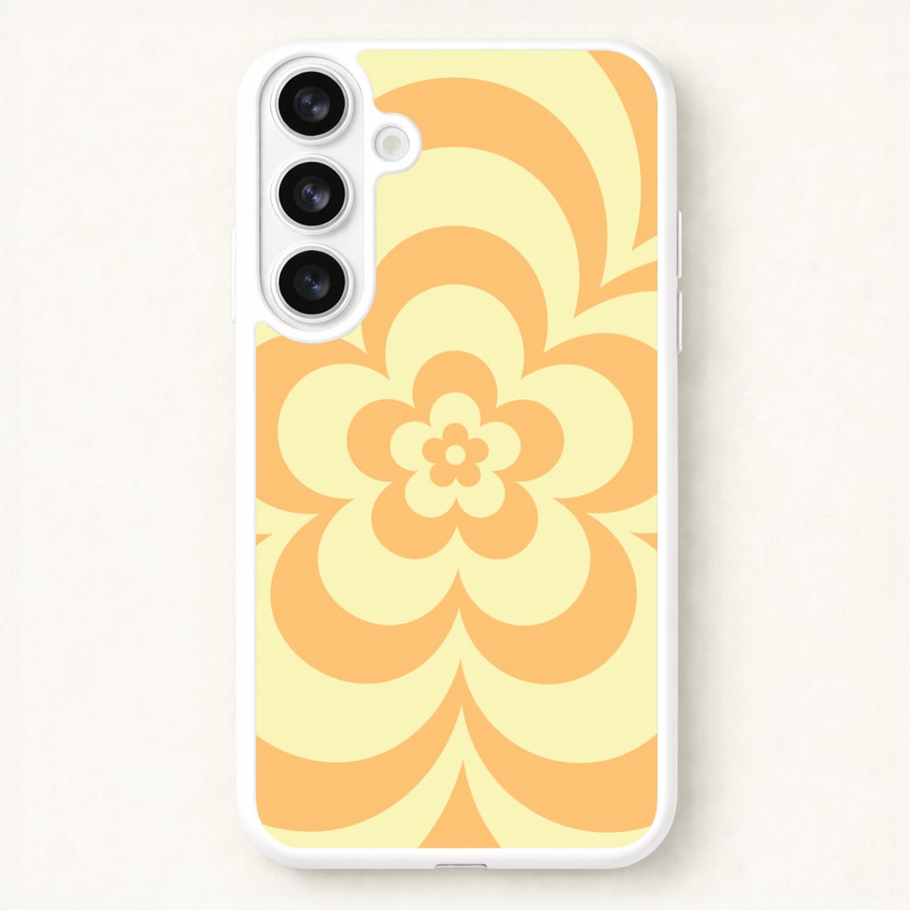 Yellow Abstract Flower Pattern Phone Case for Galaxy S26