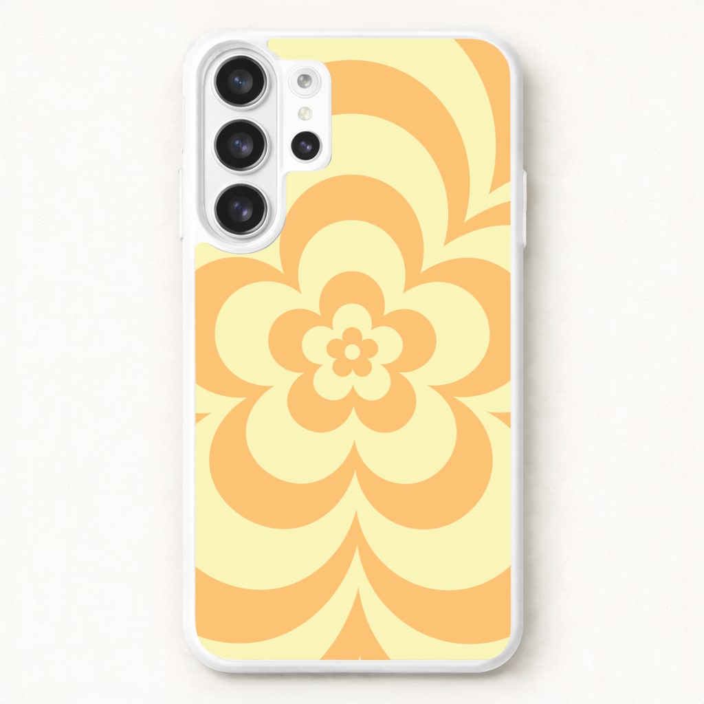 Yellow Abstract Flower Pattern Phone Case for Galaxy S26 Ultra