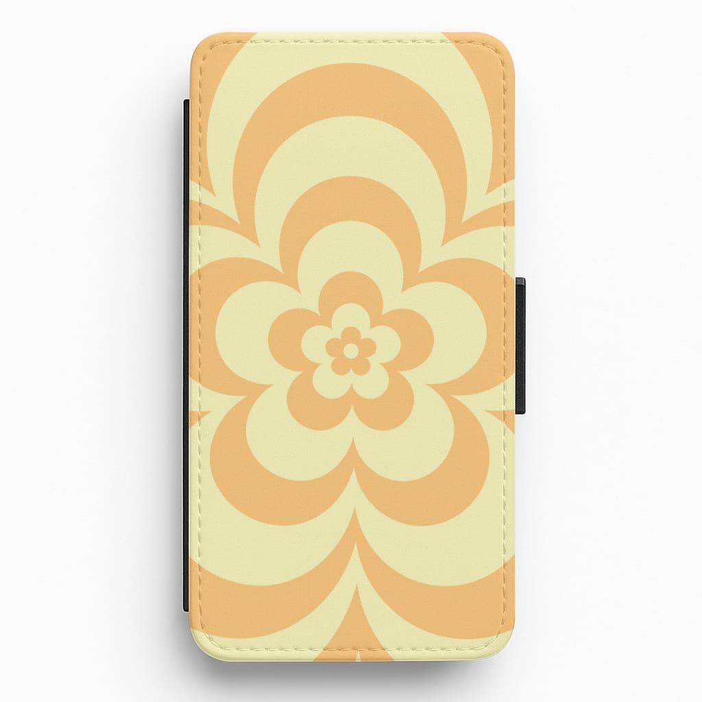 Yellow Abstract Flower Pattern  Flip / Wallet Phone Case