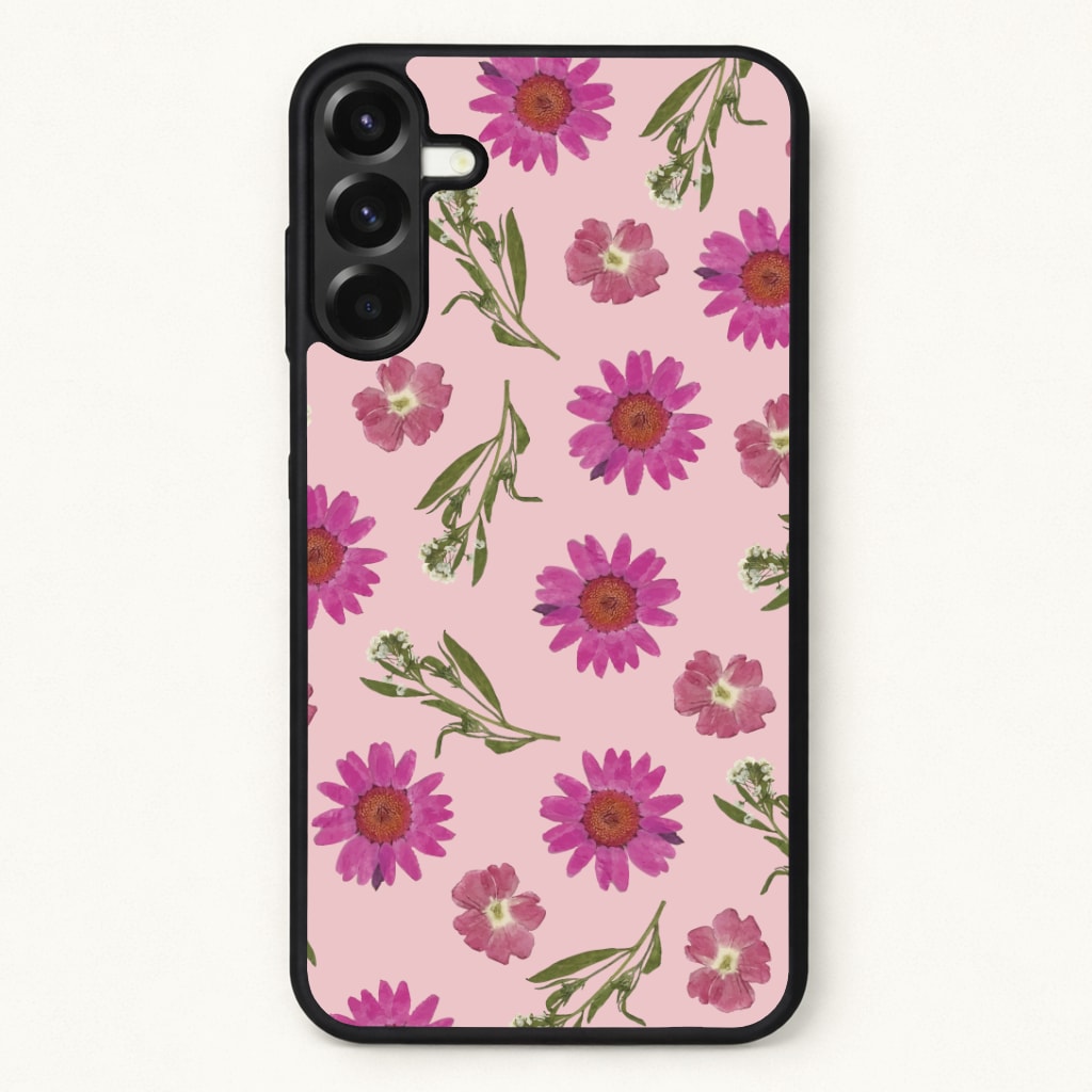 Pressed Pink Flowers Pattern Phone Case for Galaxy A57