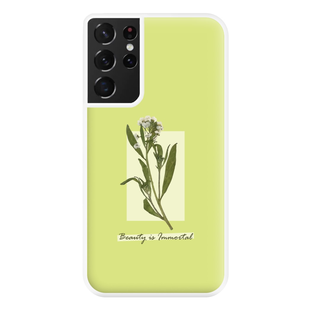 Beauty Is Immortal Press Flower Phone Case for Galaxy S21 Ultra