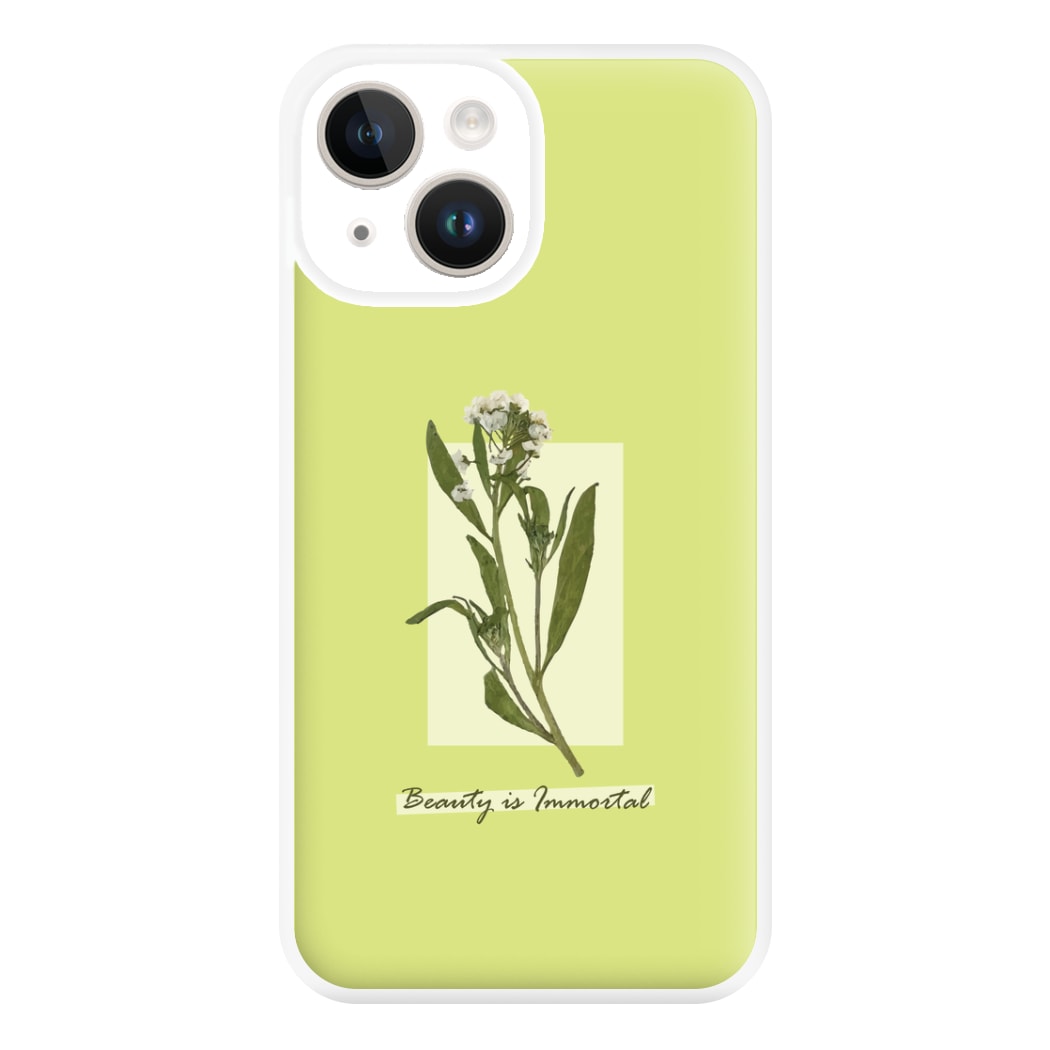 Beauty Is Immortal Press Flower Phone Case for iPhone 14